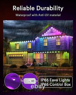 Lumary Permanent Outdoor Eave Lights 65FT w 39 LED Smart RGB APP Voice Remote