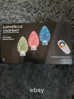 Lumations Color Blast Remote Controlled LED Lights C20 Faceted Pathway Markers