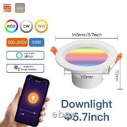 MOES ZigBee Smart LED Downlight Dimmable Spotlight Bulbs 7/10W RGB C+W Alexa APP