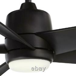 Mara 54 in. White Color Changing Int. LED Indoor/Outdoor Matte Black Ceiling Fan