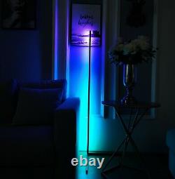Modern Corner LED Floor Lamp Color Changing & Dimmable Black minimalistic
