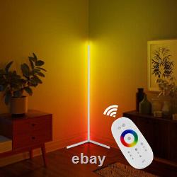 Modern Corner LED Floor Lamp Color Changing & Dimmable White minimalistic