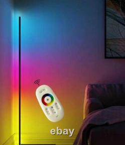 Modern RGB Minimalist LED Corner Floor Lamp Strip Dimmable Mood Light + Remote