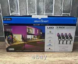 NEW Atomi Smart WiFi LED Color Changing Spot Lights 4 Pack Starter Kit Outdoor