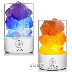Natural Himalayan Salt Lamp Colour Changing Led Crystal Salt Light Ioniser Usb