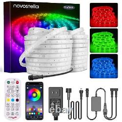 Novostella 105ft (52.5x2) Smart LED Outdoor Rope Light, Music Sync RGB Strip