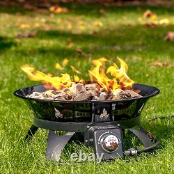 Outdoor Fire Pit Propane Gas Outland Garden Fire bowl Portable with Cover Yard