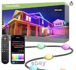 Outdoor Lights Smart RGBIC WiFi App & Remote 100 Ft, 80 Bulbs Permanent