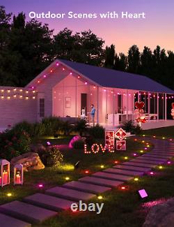 Outdoor String Lights, 50Ft G40 RGBIC Warm White String Lights with 25 Dimmable