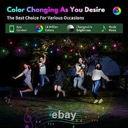 Outdoor String Lights Color Changing 48FT Sync with Music Led Patio Lights