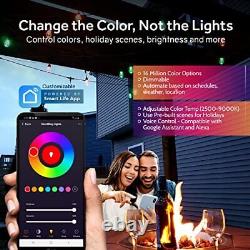 Outdoor String Lights, Patio Lights, 98Ft App Control RGBW Color Changing Str