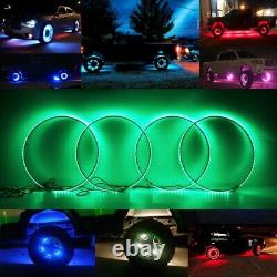 Pack 4x IP68 15.5 Bluetooth Adjustable RGB Color changing LED Wheel Rings Light