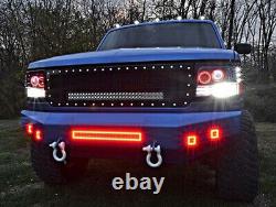 Pair 3 48W Led Work Light Bar Spot Fog Pods RGB Halo Color Changing Chasing Kit