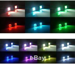 Pair 48W Led Work Light 3x3 Cube Pods RGB Angel Eyes Halo Color Change Chasing
