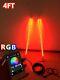 Pair 4feet RGB Color Change Spiral Wrapped Twisted LED Whips Lights (Bluetooth)