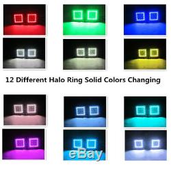 Pair 5 FLUSH MOUNT Pod Cube LED Work Light Color Change RGB Angel Eyes Halo 12V