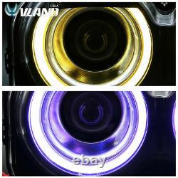 Pair LED Headlights RGB Color Change Lamps For 2015-2020 Dodge Challenger SE R/T
