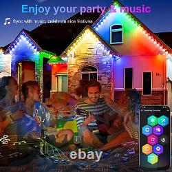 Permanent Outdoor Eaves Lights 72 LED 100ft String Light Smart RGBIC Holiday