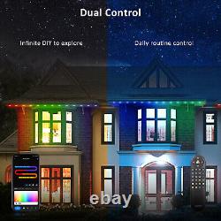 Permanent Outdoor Light WiFi Smart RainbowColor RGB IC Eaves Light 100ft 80 Bulb