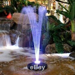 Pool Fountain Ponds Floating Spray Water Color Changing Outdoor LED Light Pump