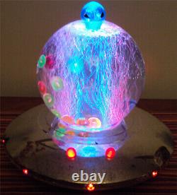 RARE Vintage Spencer Gifts Alien Flying Saucer LED Color Changing Bubble Light
