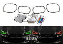RGB 16-Color LED Angel Eyes Halo Rings Kit For 2011-2014 Dodge Charger Headlight