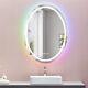 RGB 8color Changing Led Oval Bathroom Mirror Antifog Home Hotel Atmosphere Decor