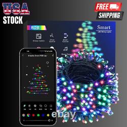 RGB Christmas Tree Lights 196ft 600 LED Smart WiFi Color Changing, App controlled