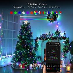 RGB Christmas Tree Lights 196ft 600 LED Smart WiFi Color Changing, App controlled