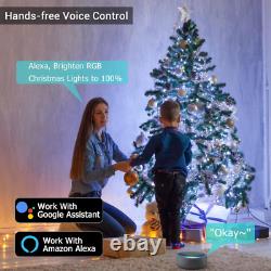 RGB Christmas Tree Lights 196ft 600 LED Smart WiFi Color Changing, App controlled