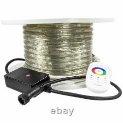 RGB Color Changing Chasing PLC LED Rope Light 66 Volt 2 x 65 Foot Double Bun