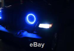 RGB LED Headlight Angel Eye Halo Ring Kit For 2018-up Jeep Wrangler JL Retrofit