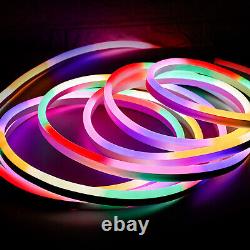 RGB LED Neon Strip Lights 16ft 33ft 50ft Waterproof Room Light Rope with Remote
