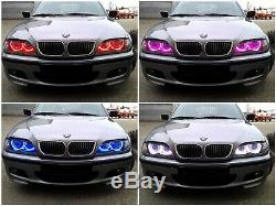 RGBW Color LED Angel Eyes Halo Rings For BMW E46 3Series, 07-14 Silverado Sierra