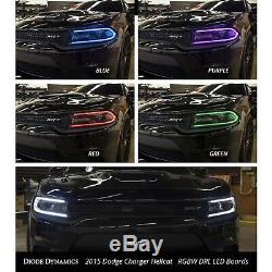 RGBW LED Color Changing Headlight Accent Bluetooth Set For 15-18 Dodge Charger
