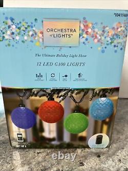 Rare Gemmy Orchestra of Lights 12 LED Color Changing G100 Globe Ball Lights