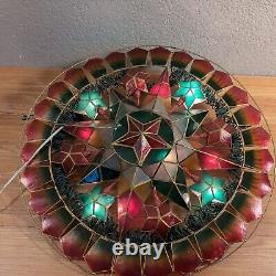 SET OF 2 VINTAGE Christmas Capiz Parol LED Filipino Lantern Star 21 Beautiful