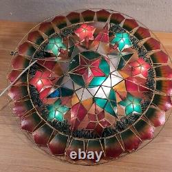 SET OF 2 VINTAGE Christmas Capiz Parol LED Filipino Lantern Star 21 Beautiful