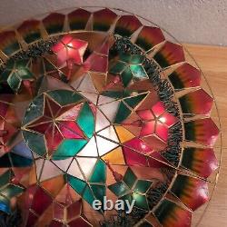 SET OF 2 VINTAGE Christmas Capiz Parol LED Filipino Lantern Star 21 Beautiful