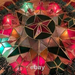 SET OF 2 VINTAGE Christmas Capiz Parol LED Filipino Lantern Star 21 Beautiful