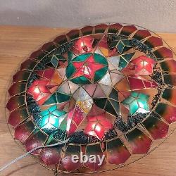 SET OF 2 VINTAGE Christmas Capiz Parol LED Filipino Lantern Star 21 Beautiful