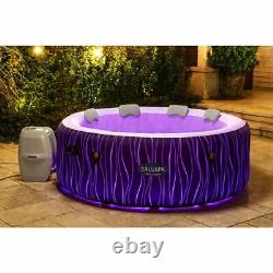 SaluSpa AirJet Inflatable Hot Tub Spa with Color-Changing LED Lights 4-6 Person