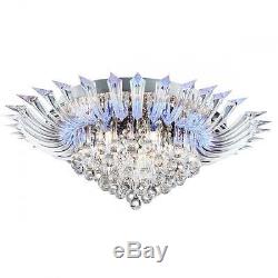 Searchlight Crystoria Colour Changing Crystal Semi Flush Ceiling Light 8215-5cc