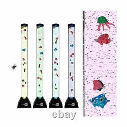 SensoryMoon 3.9 ft Bubble Tube Floor Lamp w 10 Fish, 20 Color Remote and Tall