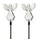 Set of 2 Solar Powered Angel with Star Yard Garden Stake Color Changing LED Light