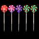 Set of 5 Color Changing LED Peppermint Candy Christmas Pathway Markers 17.5