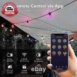 Smart Color-Changing Outdoor String Lights 48Ft, LED, 24 Bulbs, 2.4 Ghz Wifi N
