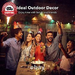 Smart Color-Changing Outdoor String Lights 48Ft, LED, 24 Bulbs, 2.4 Ghz Wifi N
