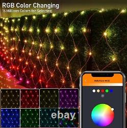 Smart Net Lights, 5ft x 6ft 150 LED Custom Color Changing Christmas Net Light