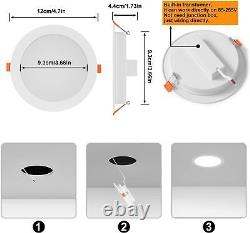 Smart Recessed Lighting 4 Inch Color Changing 12W LED 5000K Downlight 12 Pack